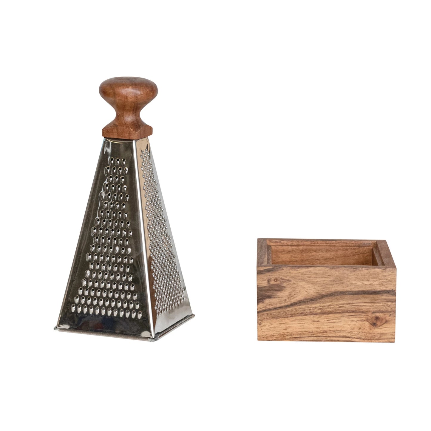 Stainless Steel & Acacia Grater