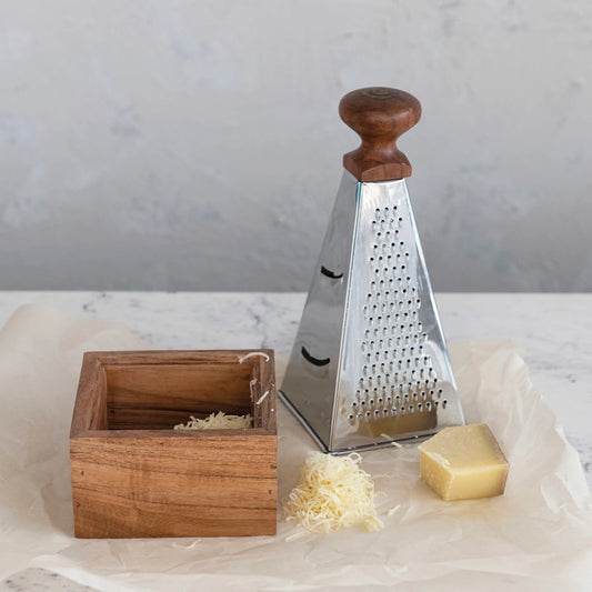 Stainless Steel & Acacia Grater