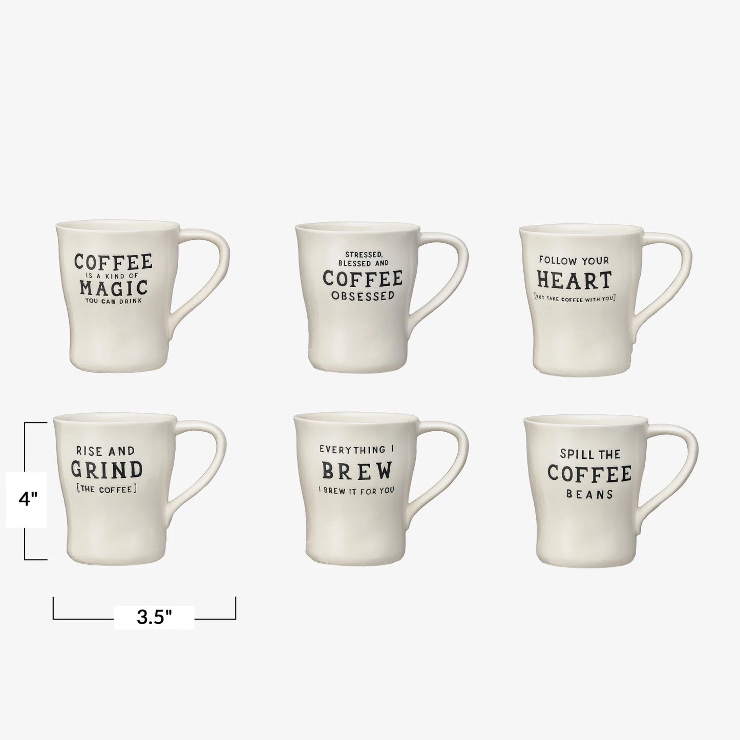 Coffee Lover Stoneware Mugs