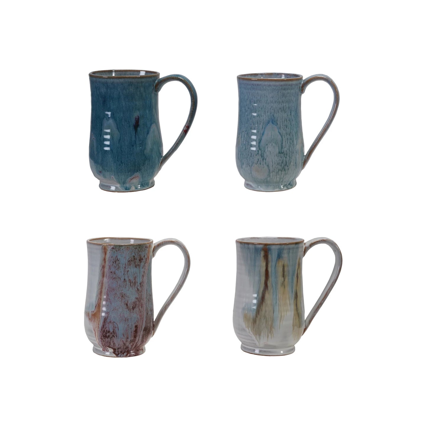 Tall Reactive Glaze Mugs