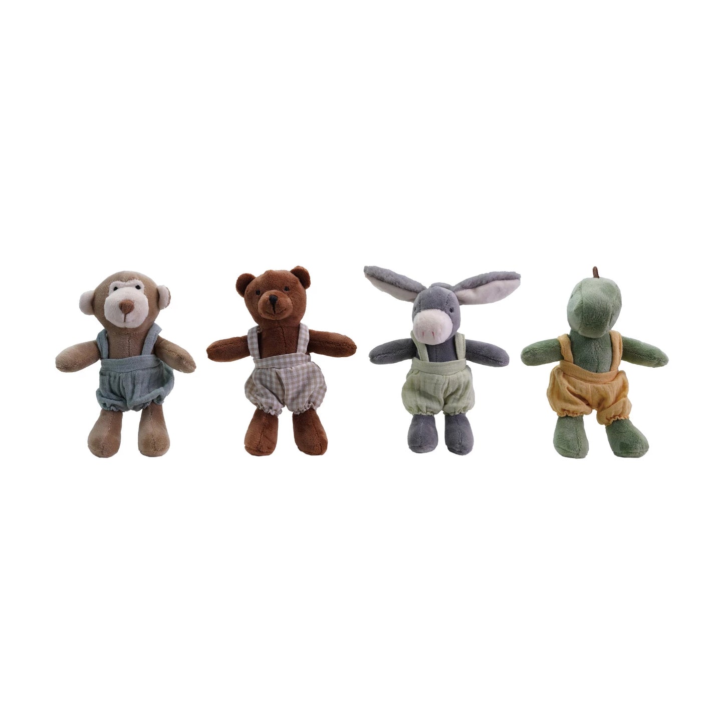 Plush Animals in Overalls