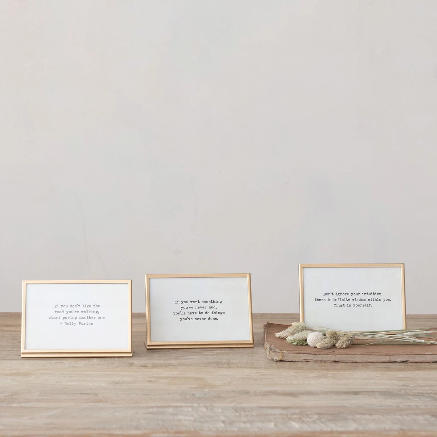Gold Easel Frame w/ Quote