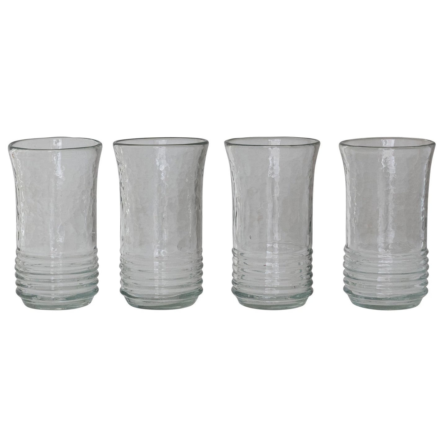 Hand-Blown Ribbed Drinking Glass