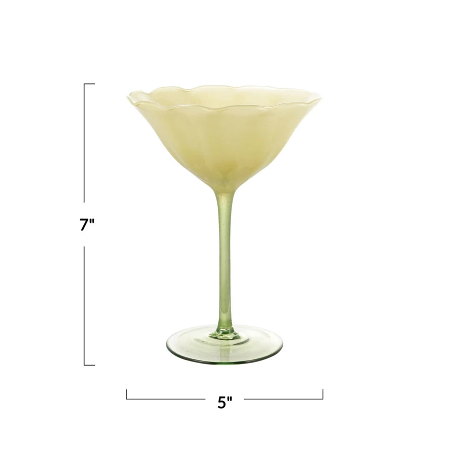 Yellow Tulip Stemmed Coupe
