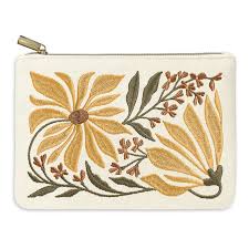 Floral Embroidered Pouch