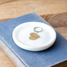 Marble Gold Heart Dish