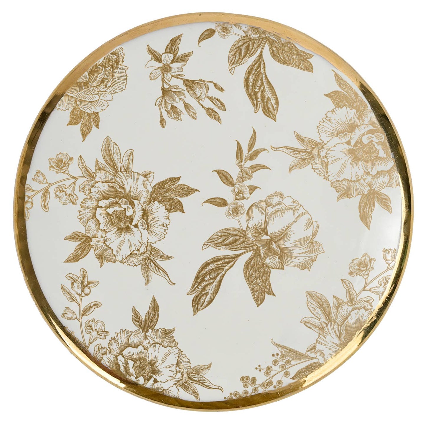 Gold Delft Trinket Dish w/ Lid