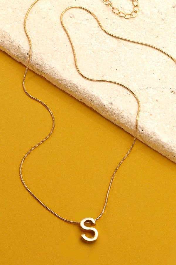 Delicate Snake Chain Initial Necklace