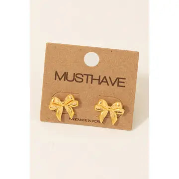 Ribbon Bow Stud Earrings