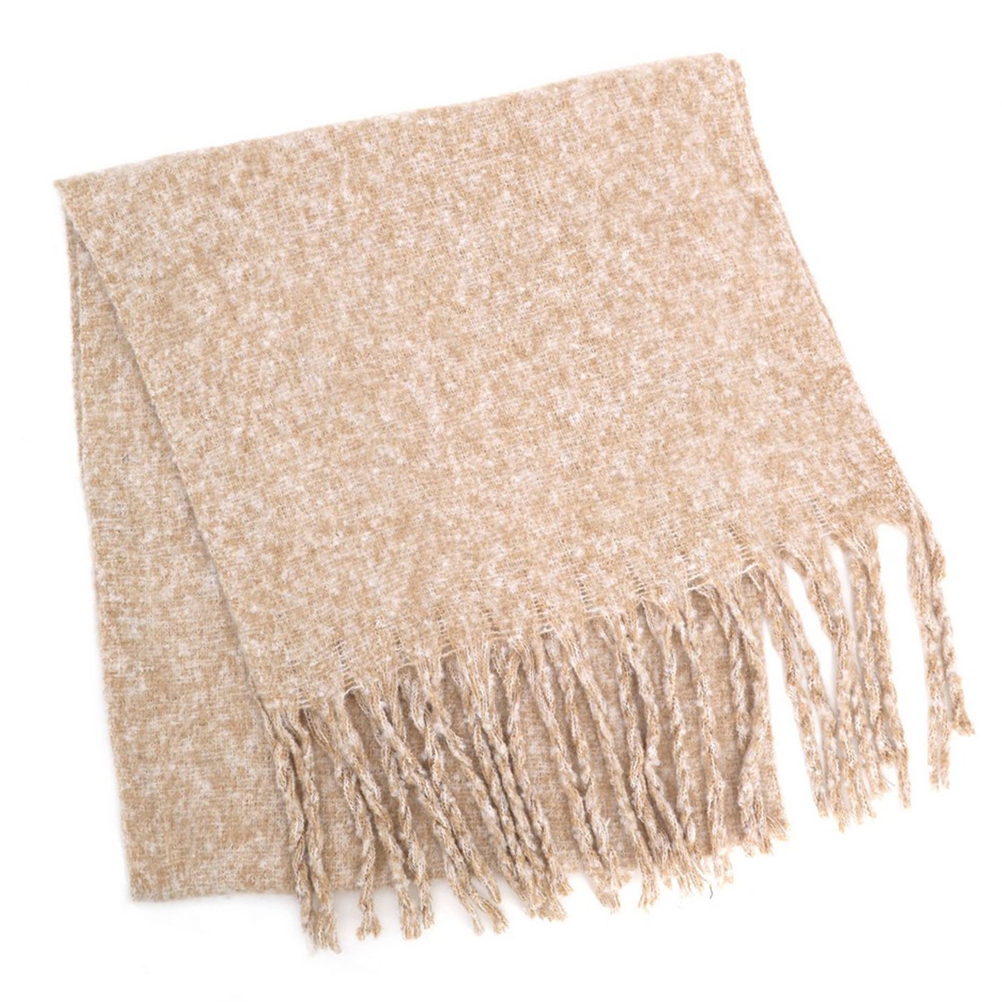Oversized Melange Fringe Oblong Scarf