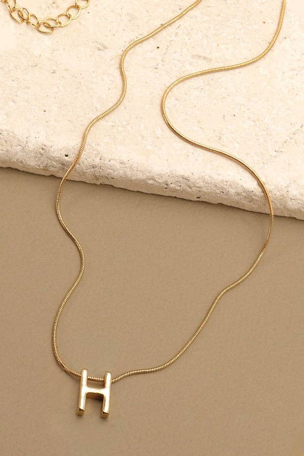 Delicate Snake Chain Initial Necklace