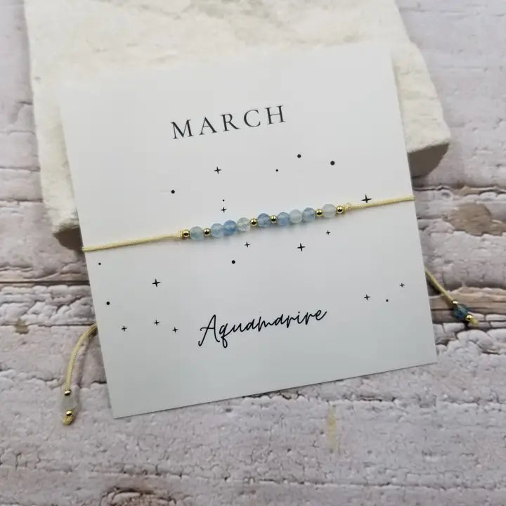 Handmade Crystal & Copper Bead Birthday Month Bracelets