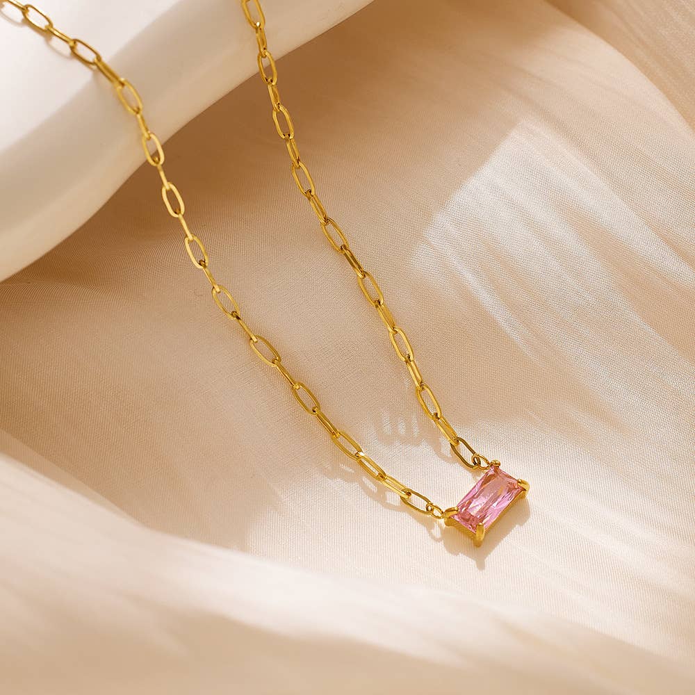 Titanium Steel Zircon Necklaces
