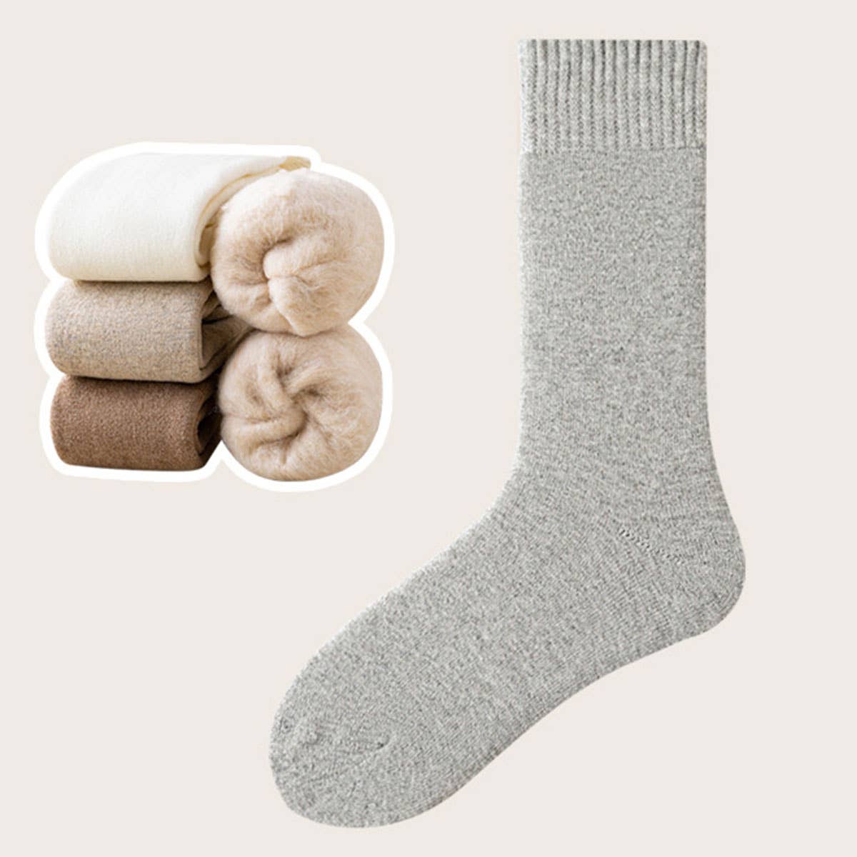 Imitation Cashmere Soft Crew Socks