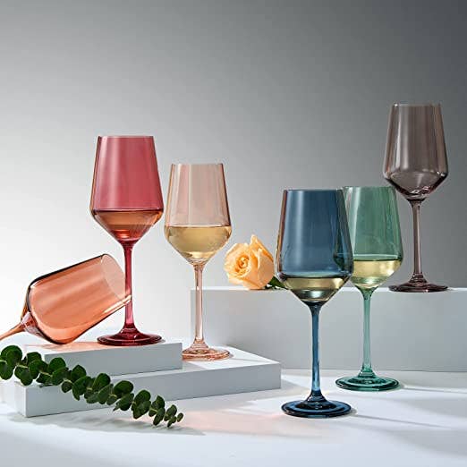 Pastel Crystal Wine Glasses