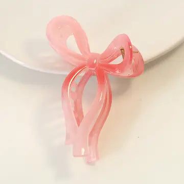 Jelly Color Bow Hair Claw Clips