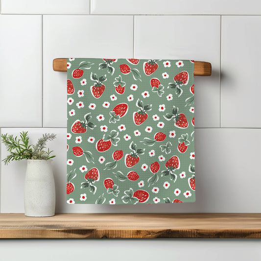 Strawberry Summer Fruit Market Tea Towel