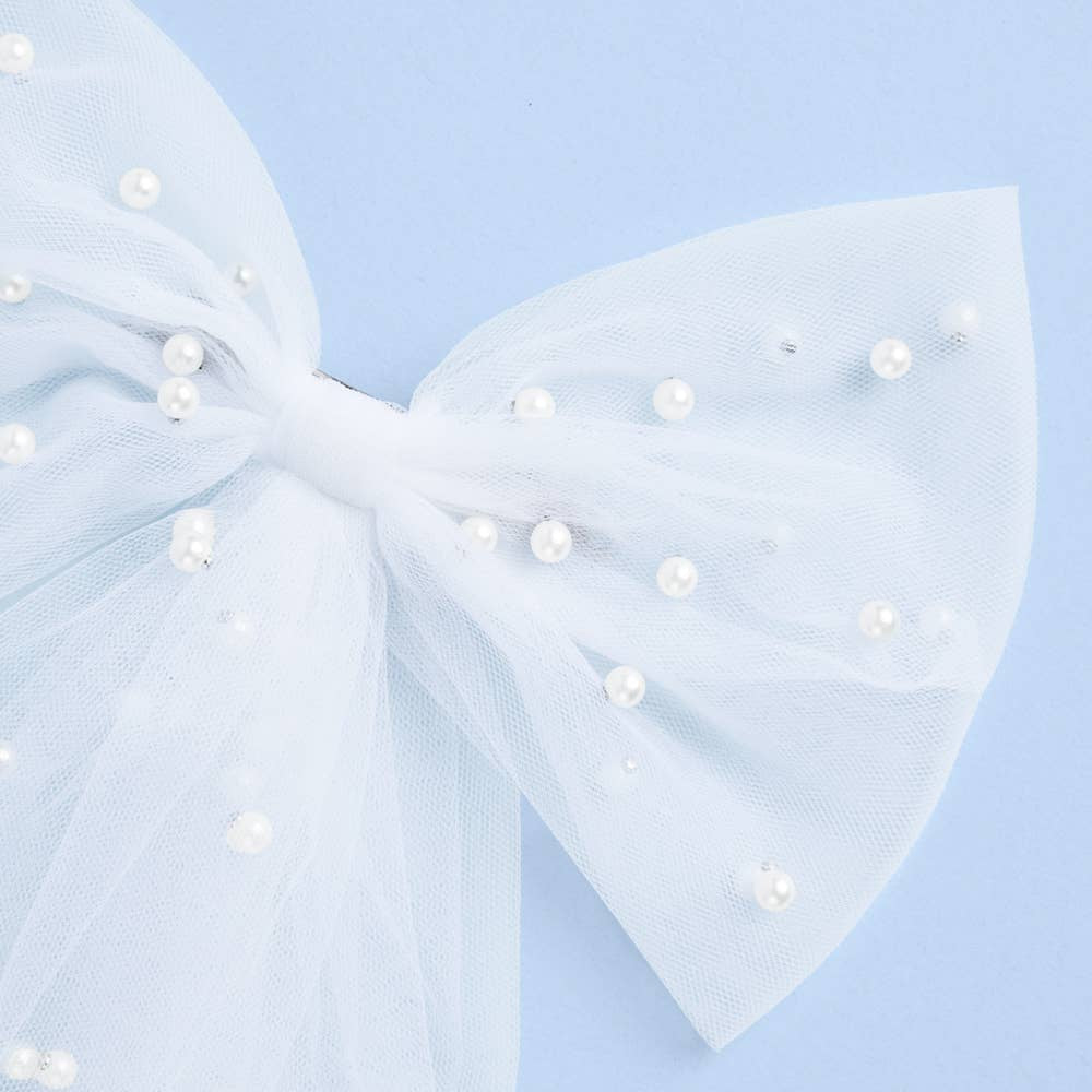 Bride to Be Pearl Hair Bow