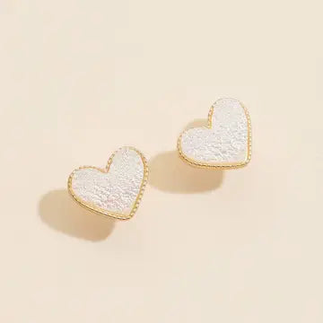 Druzy Stone Heart Studs