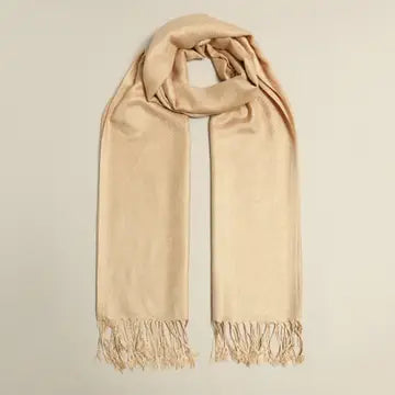 Plain Pashmina Shawl Scarf Wrap w/ Fringe