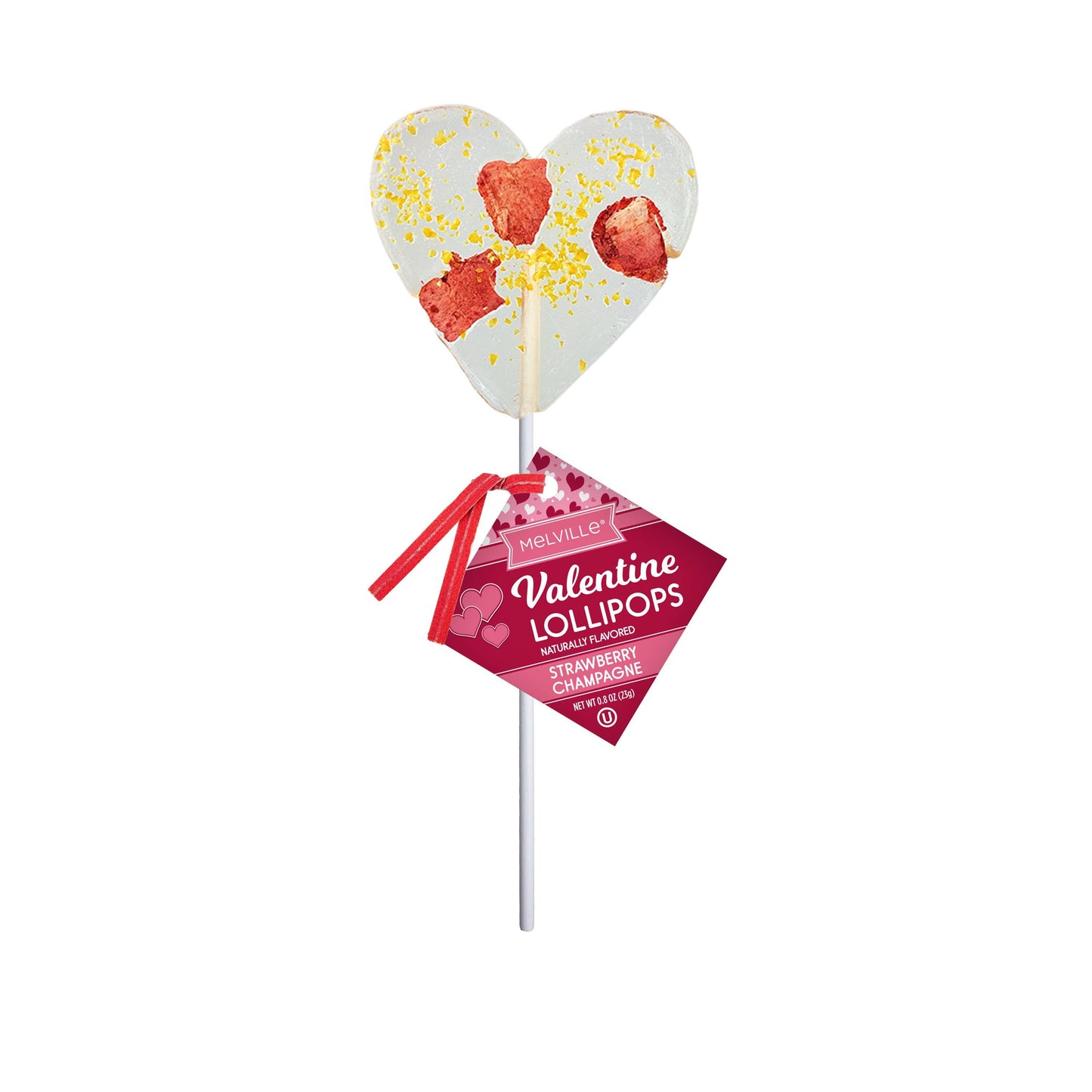 Heart Shaped Strawberry Champagne Lollipops