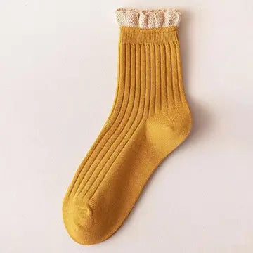 Ruffle Edge Lace Crew Socks