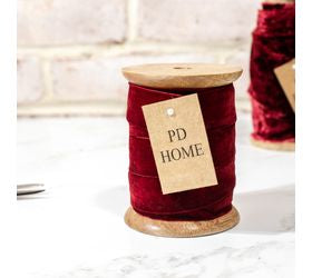 Velvet Ribbons on Wooden Spool