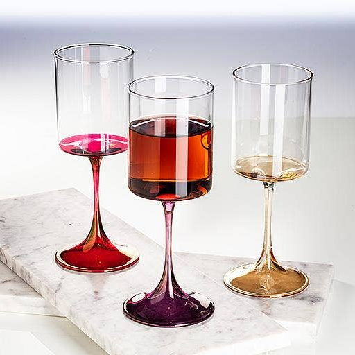 Colorful Goblet Wine Glasses