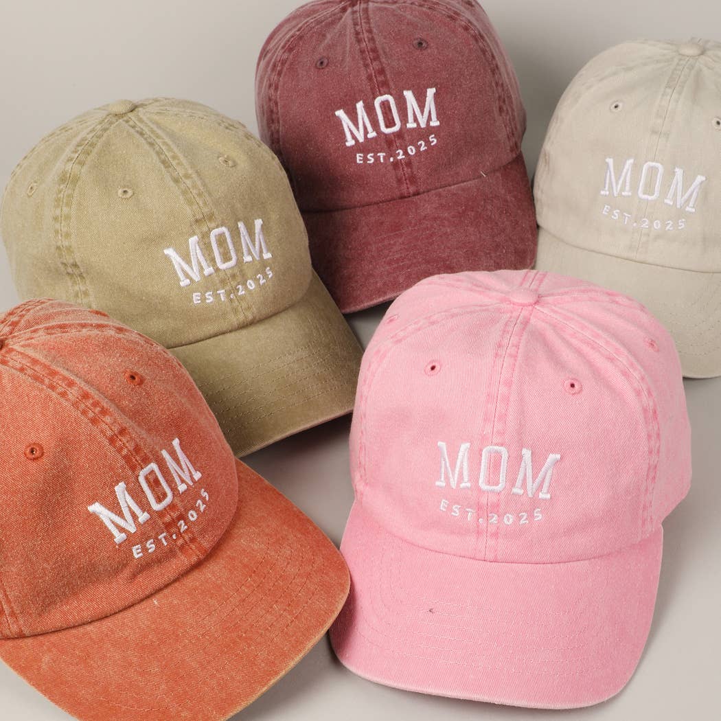 Mom est. 2025 Embroidered Baseball Cap