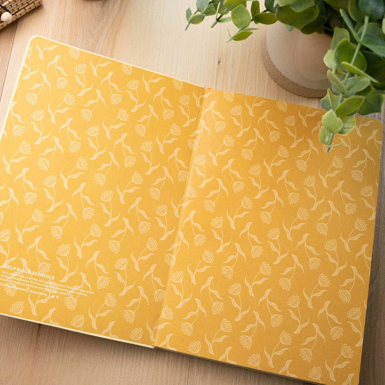 Butter Yellow Blooms Embroidered Journal