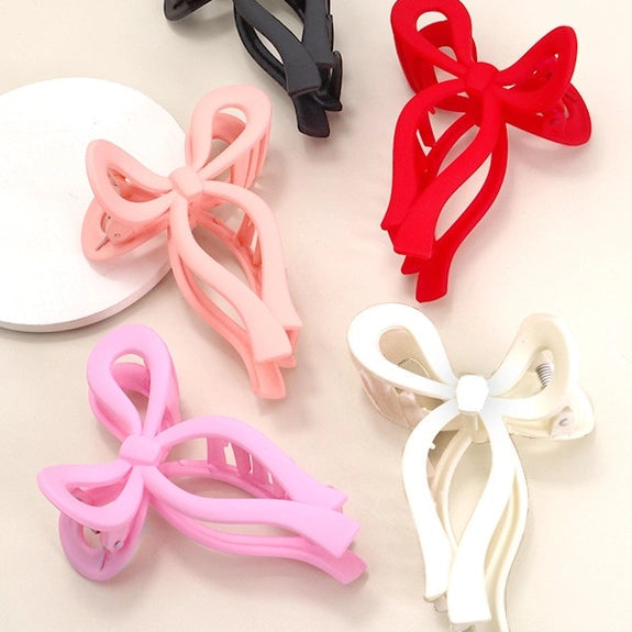 Matte Bow Hair Claw Clips