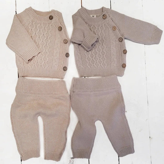 Cotton Knit 2pc Shirt & Pants Set