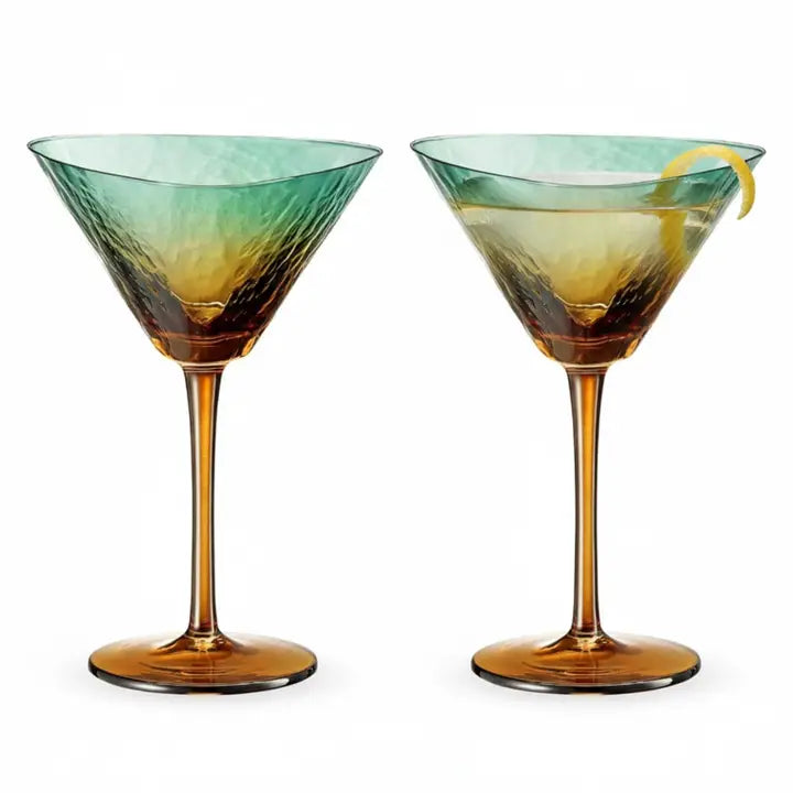Gold & Teal Glassware Collection