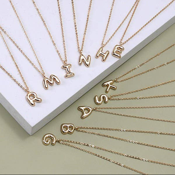Balloon Bubble Initial Necklaces