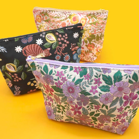 Travel Embroidered Cosmetic Pouches