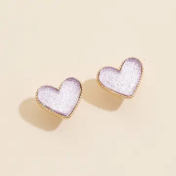 Druzy Stone Heart Studs