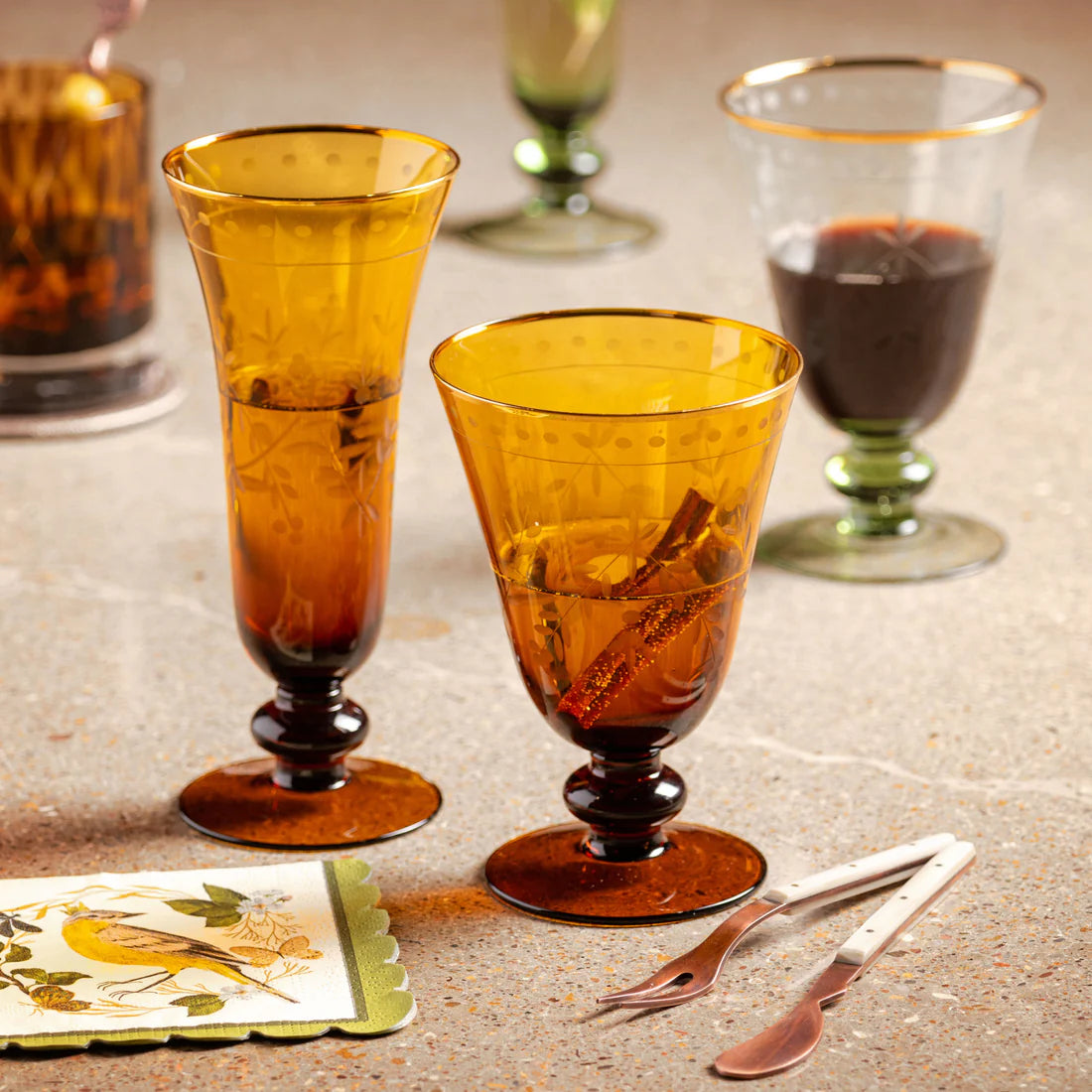 Etched Sage Glassware