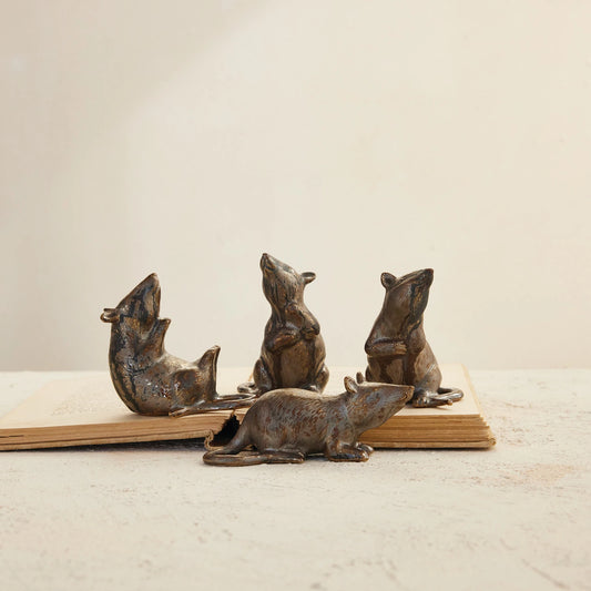 Metal Rat Mini Statues
