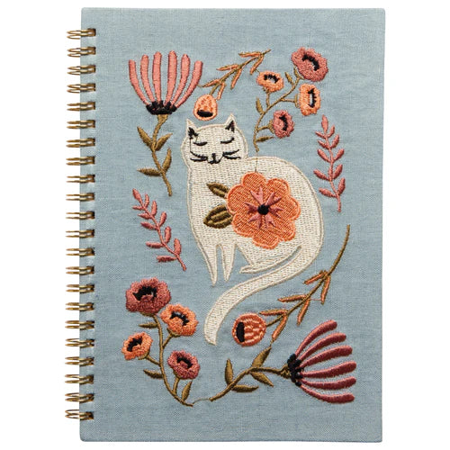 Catbloom Embroidered Spiral Notebook