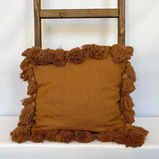 Rust Tassel Pillow
