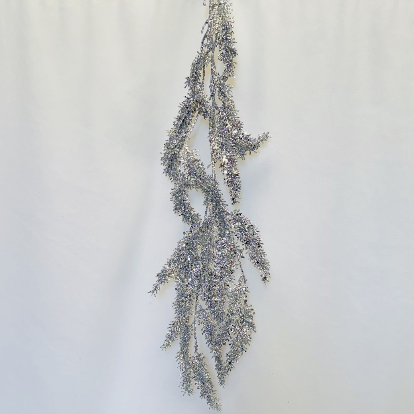27.5" Silver Hanging Glitter Spray