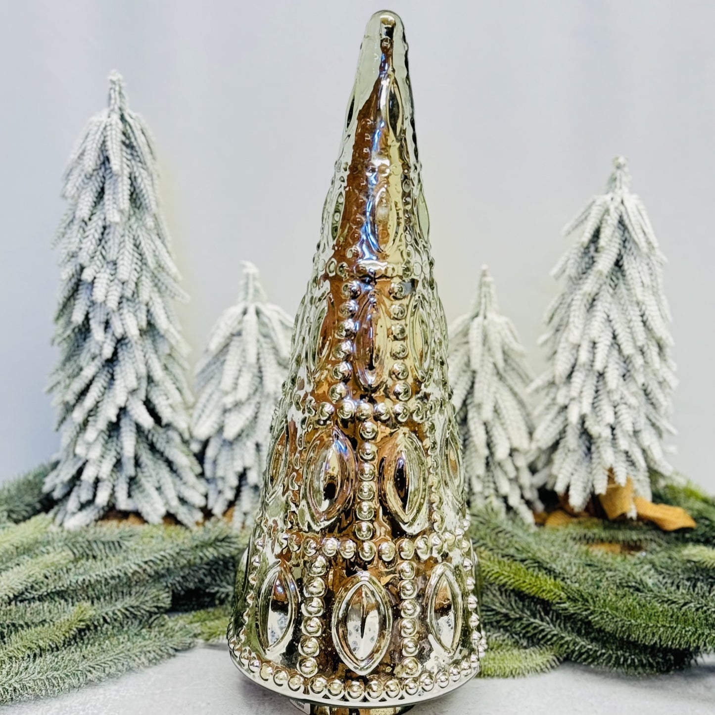 Mercury Glass Beaded Trees