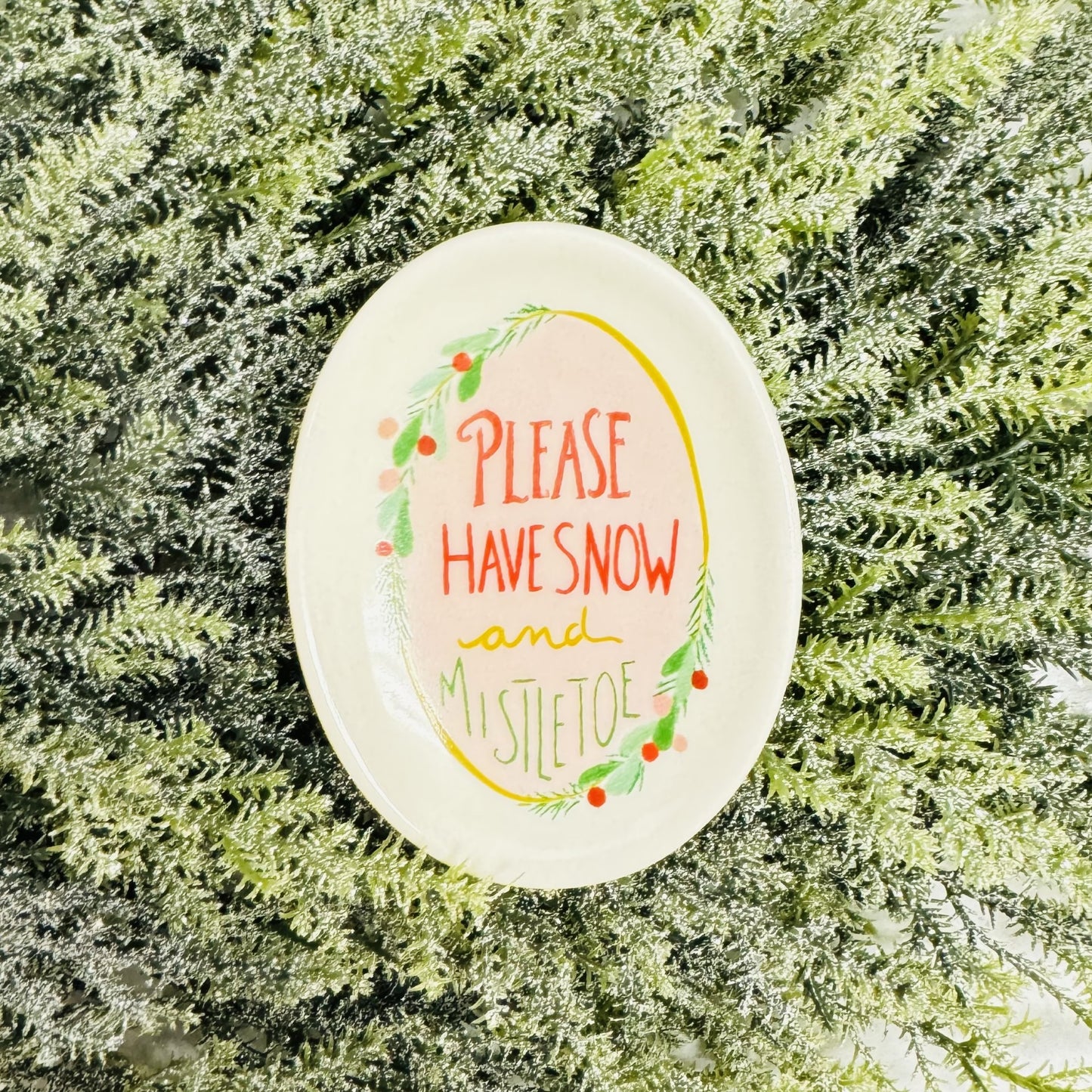 Stoneware Dish w/ Holiday Saying