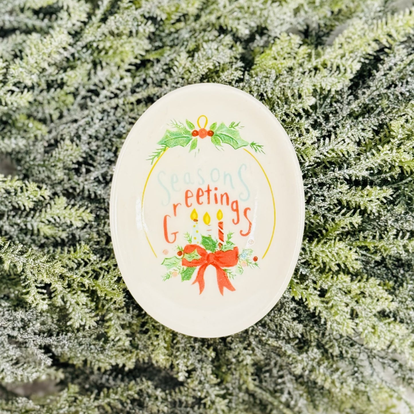 Stoneware Dish w/ Holiday Saying