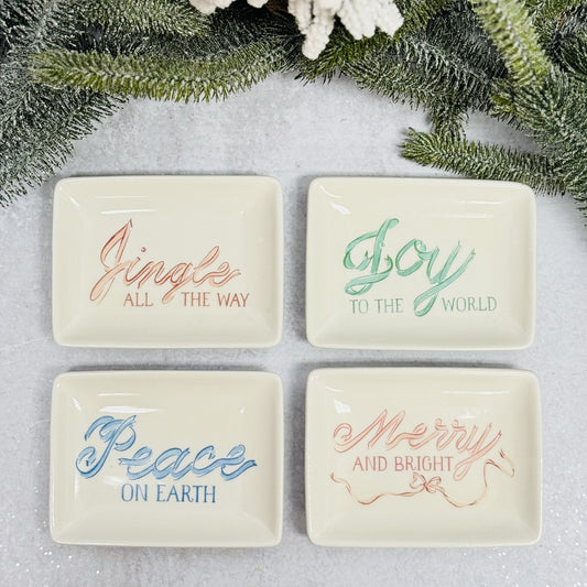 Stoneware Dish w/ Holiday Saying