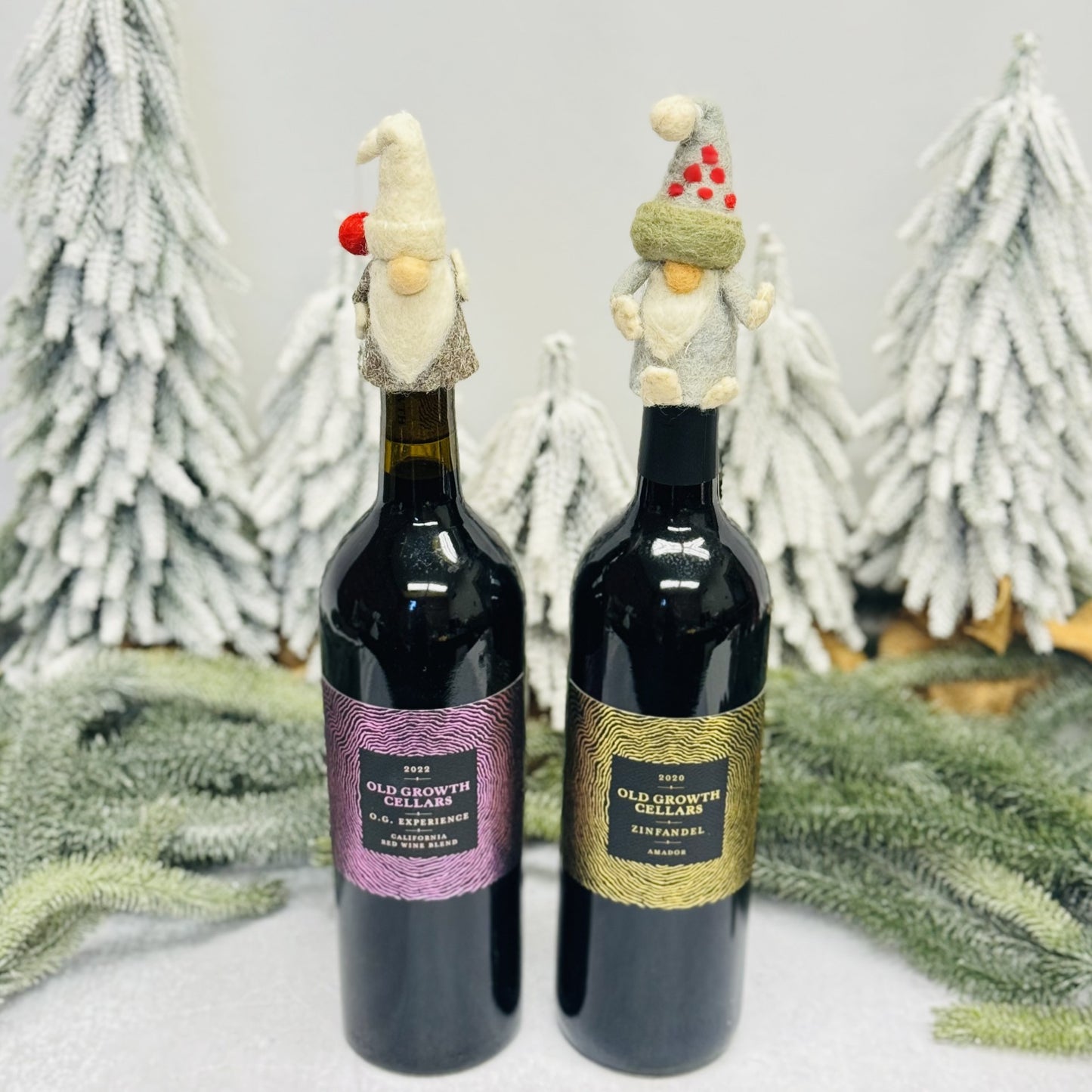 Wool Felt Gnome Bottle Toppers