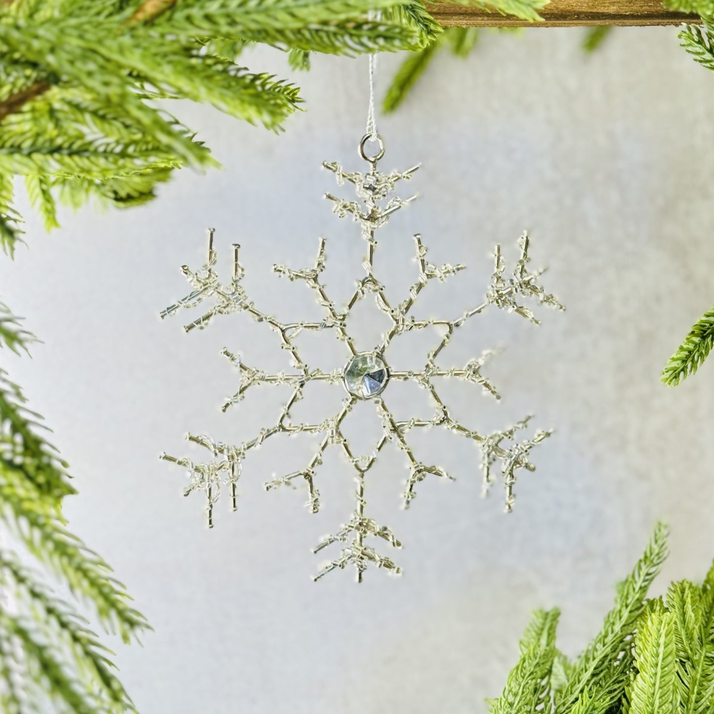 Glass Bead + Jewel Snowflake Ornaments