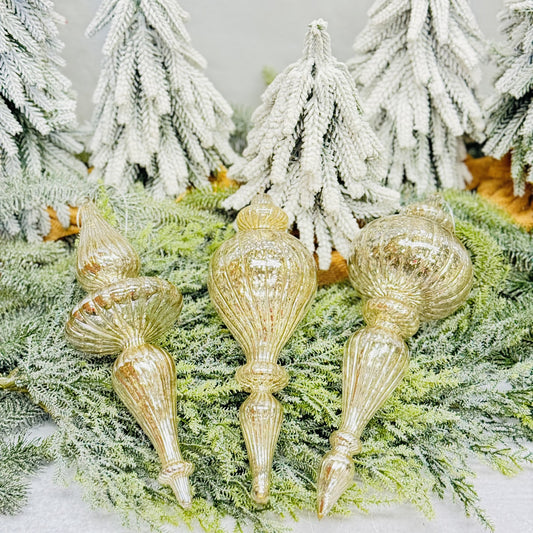 Mercury Glass Finial Ornaments