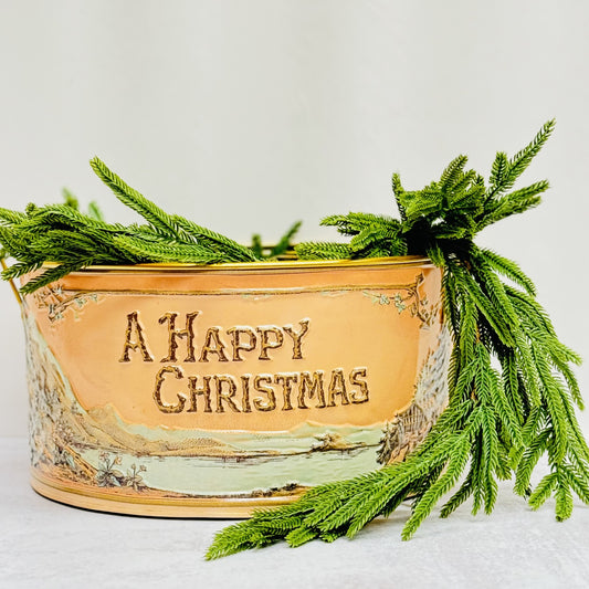 Holiday Embossed Metal Bucket