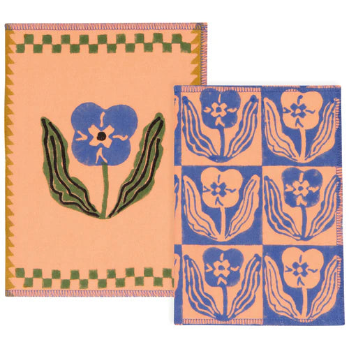 Fabric Block Print Notebooks - Set of 2